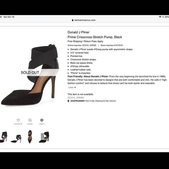 BRAND NEW Donald J. Pliner Black ‘Prime’ pointy toe heels Size 10 - Picture 4 of 8